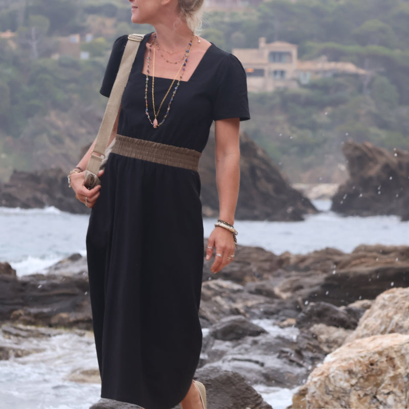 Robe Stella - coton lavé noir - Quintessence