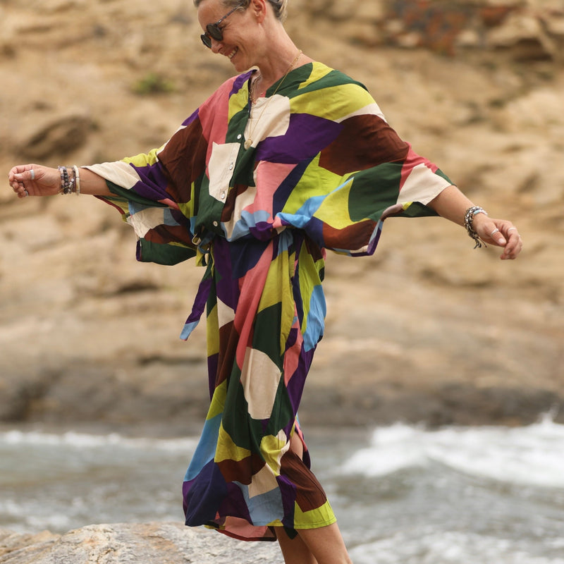 Robe Xiou viscose éclats de teintes - Quintessence