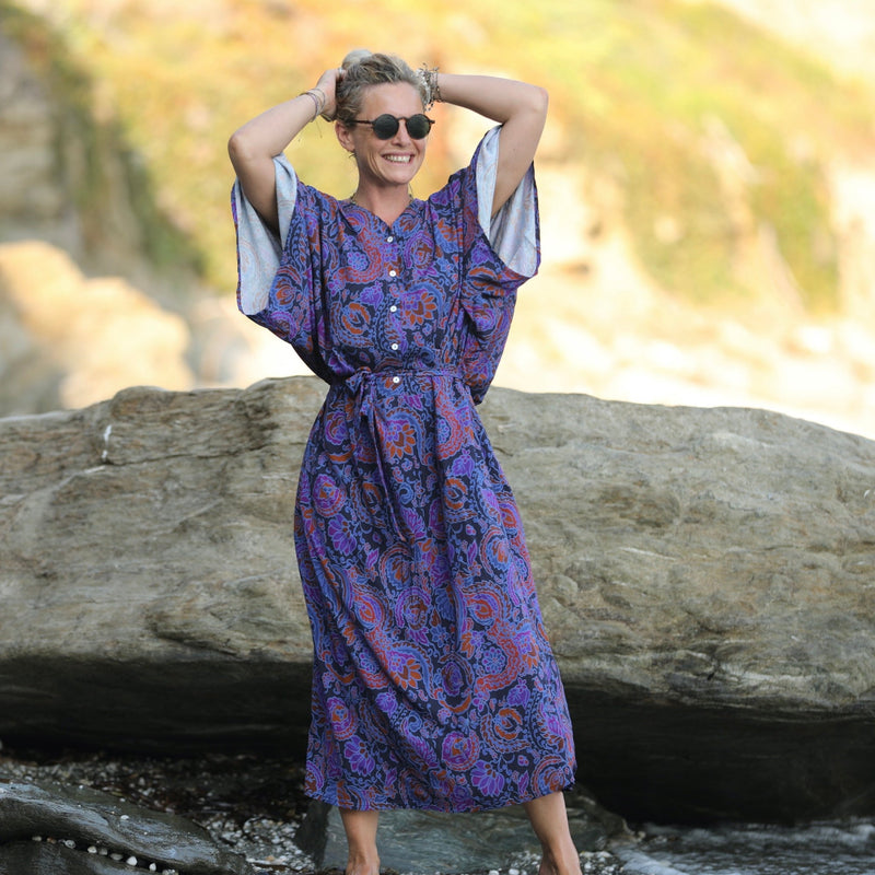 Robe Xiou viscose fleurs de Naples - Quintessence