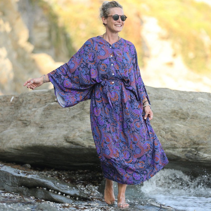 Robe Xiou viscose fleurs de Naples - Quintessence