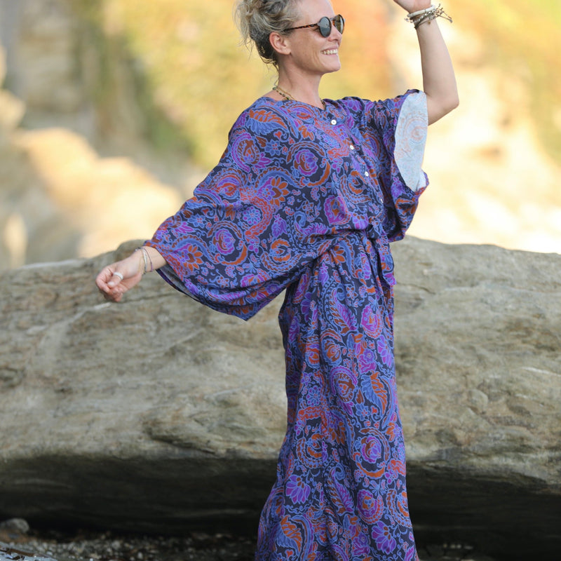 Robe Xiou viscose fleurs de Naples - Quintessence