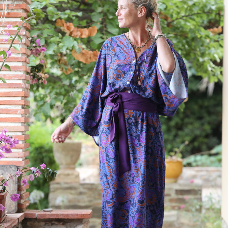 Robe Xiou viscose fleurs de Naples - Quintessence