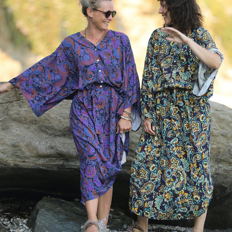 Robe Xiou viscose fleurs de Naples - Quintessence