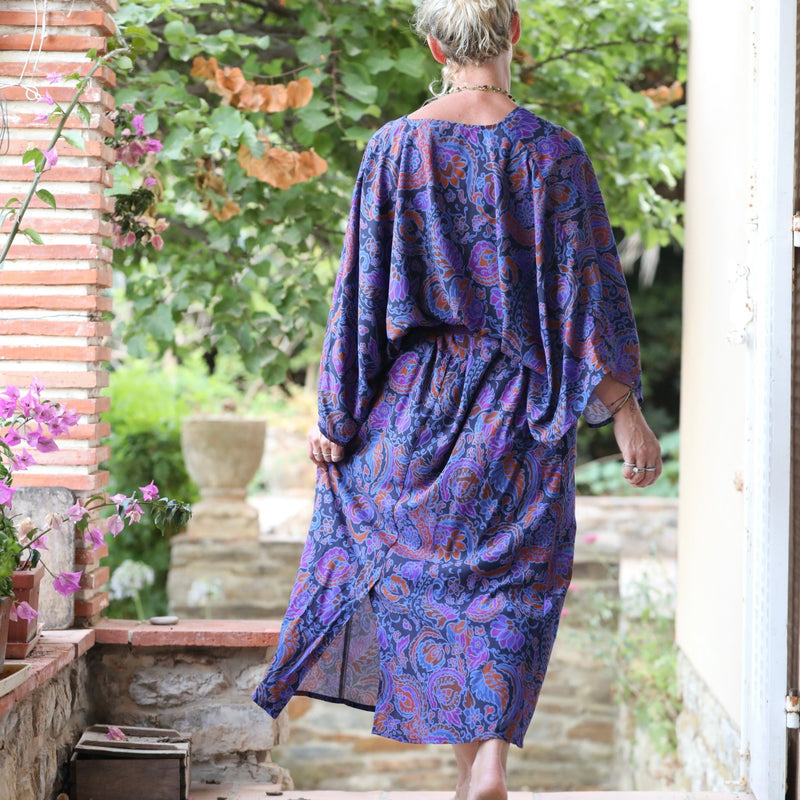 Robe Xiou viscose fleurs de Naples - Quintessence