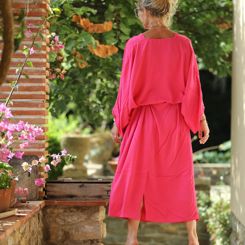 Robe Xiou viscose rose fushia - Quintessence