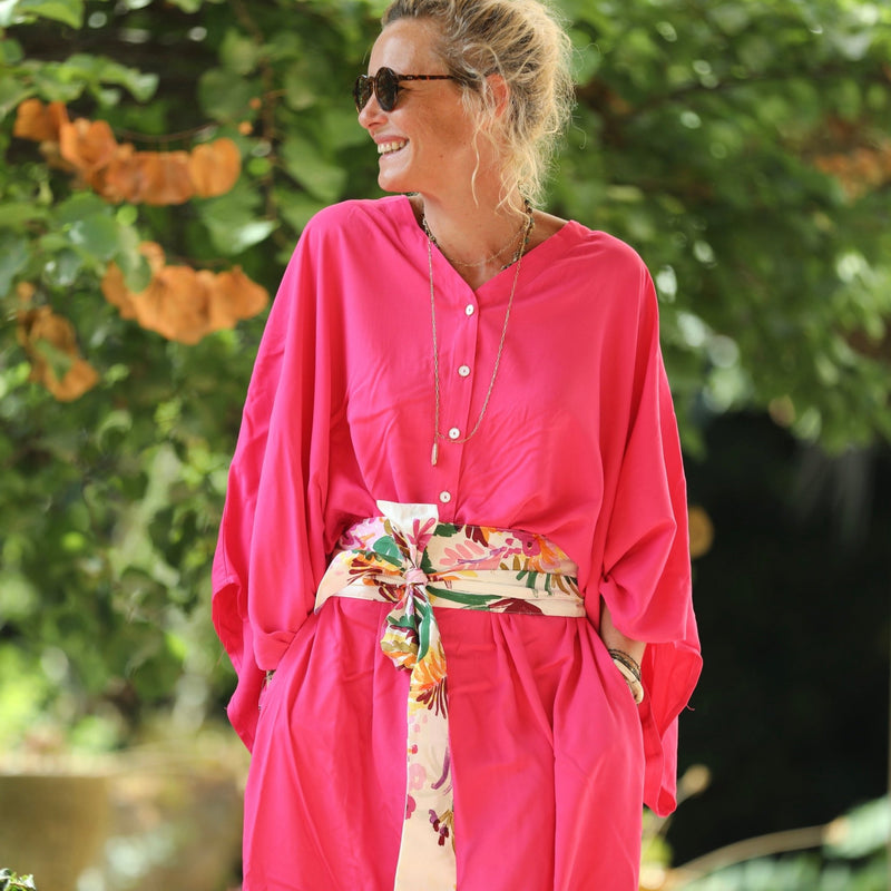 Robe Xiou viscose rose fushia - Quintessence