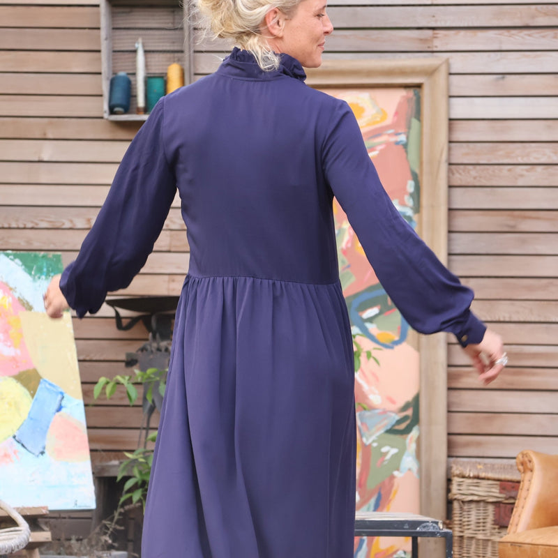 Robe Pomme - viscose bleu nuit - Quintessence